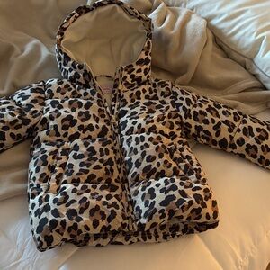 Leopard Print Kids Puffer Jacket